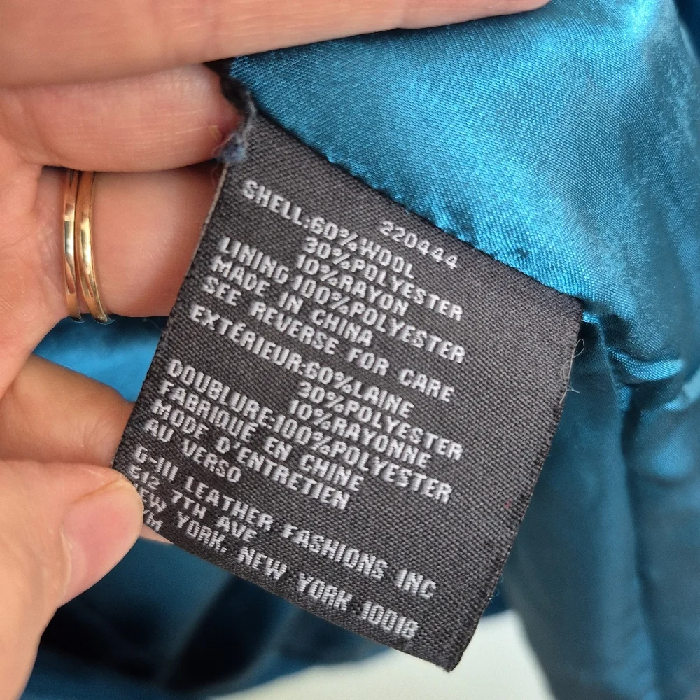 Kenneth Cole Reaction Women's Blue Wool Blend Peacoat Size M - Picture 6 of 6